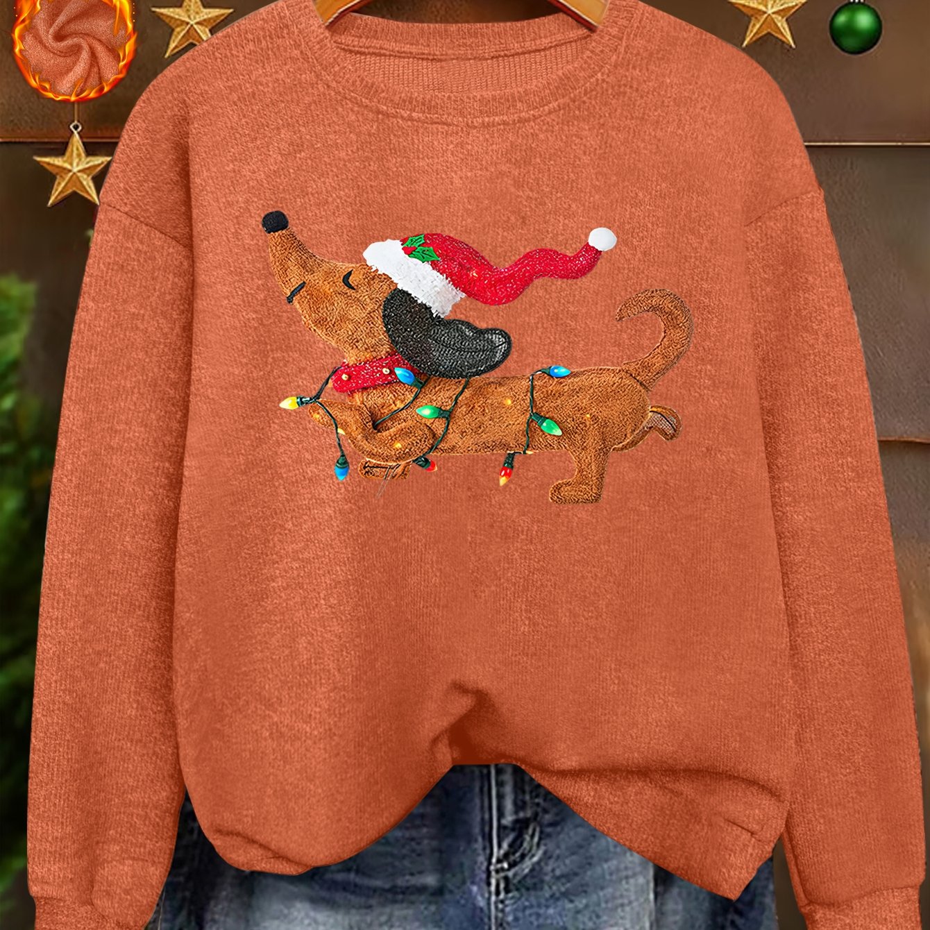 Twinkle Pup – Women's Dachshund Christmas Sweatshirt 2026