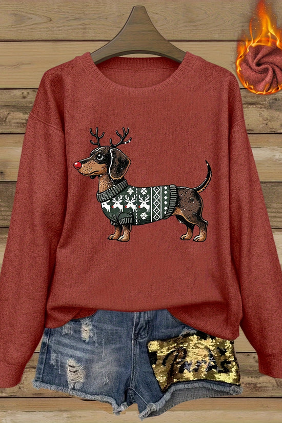 Rudolph & the Dachshund Crew – Women's Holiday Sweater 2025