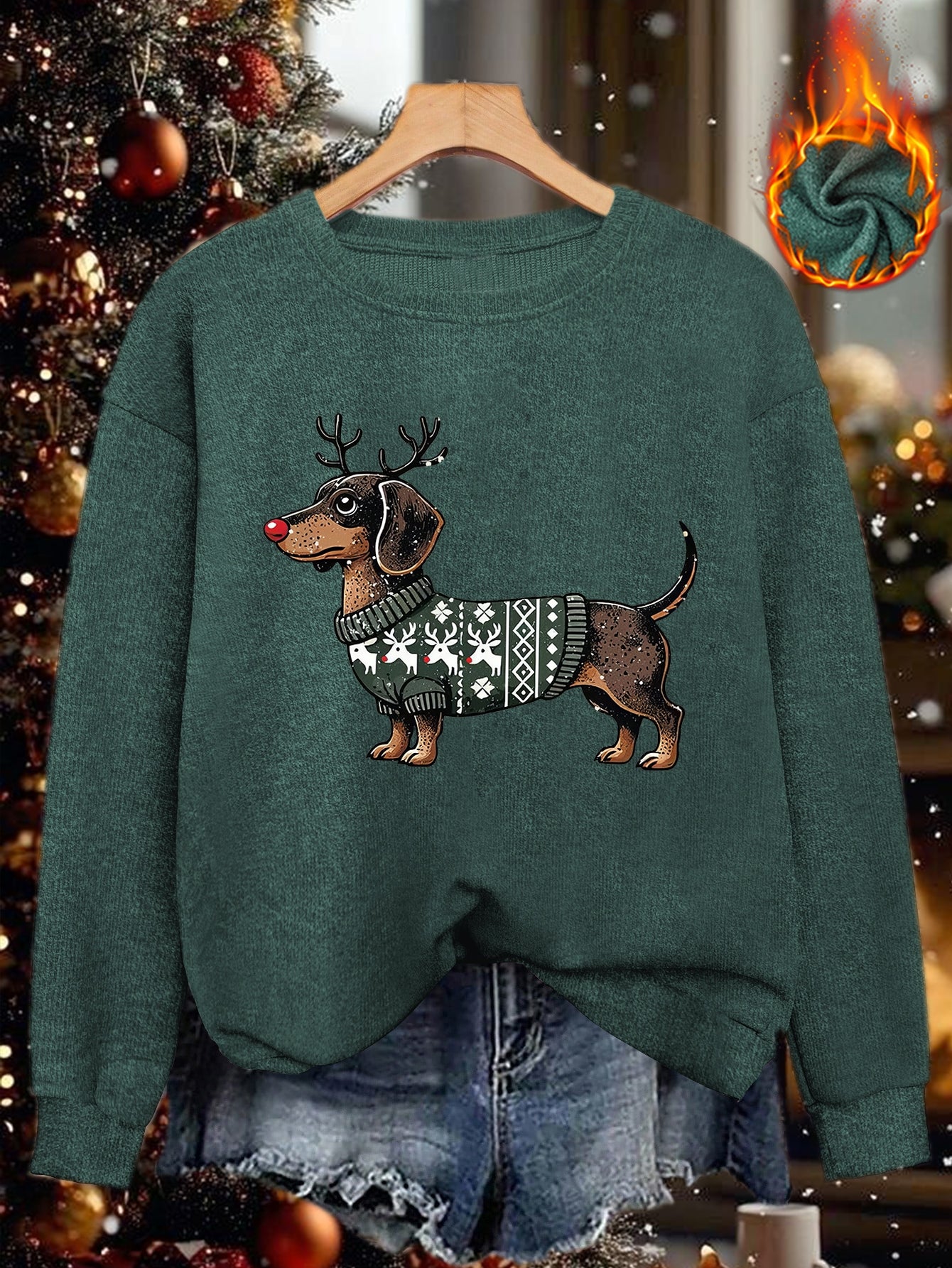 Rudolph & the Dachshund Crew – Women's Holiday Sweater 2025