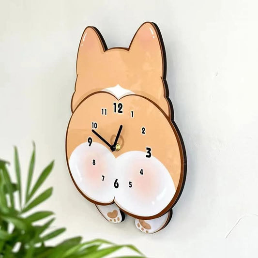 Corgi Booty Time – Wall Clock