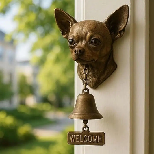 Chihuahua Chime of Welcome” – Metal Doorbell Accent