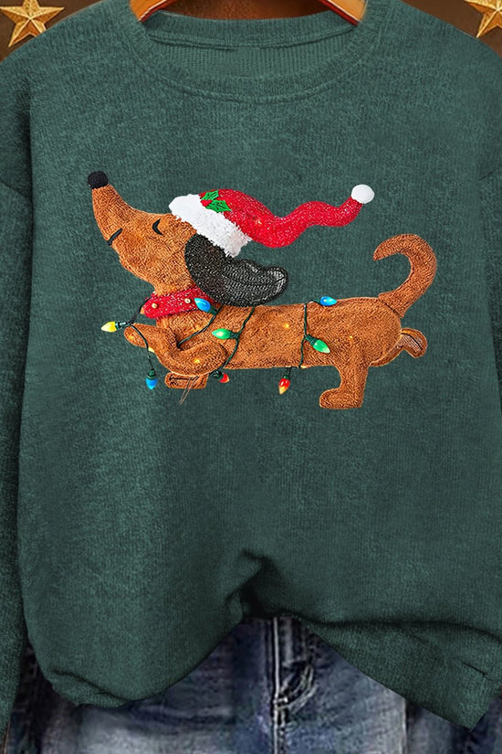 Twinkle Pup – Women's Dachshund Christmas Sweatshirt 2026