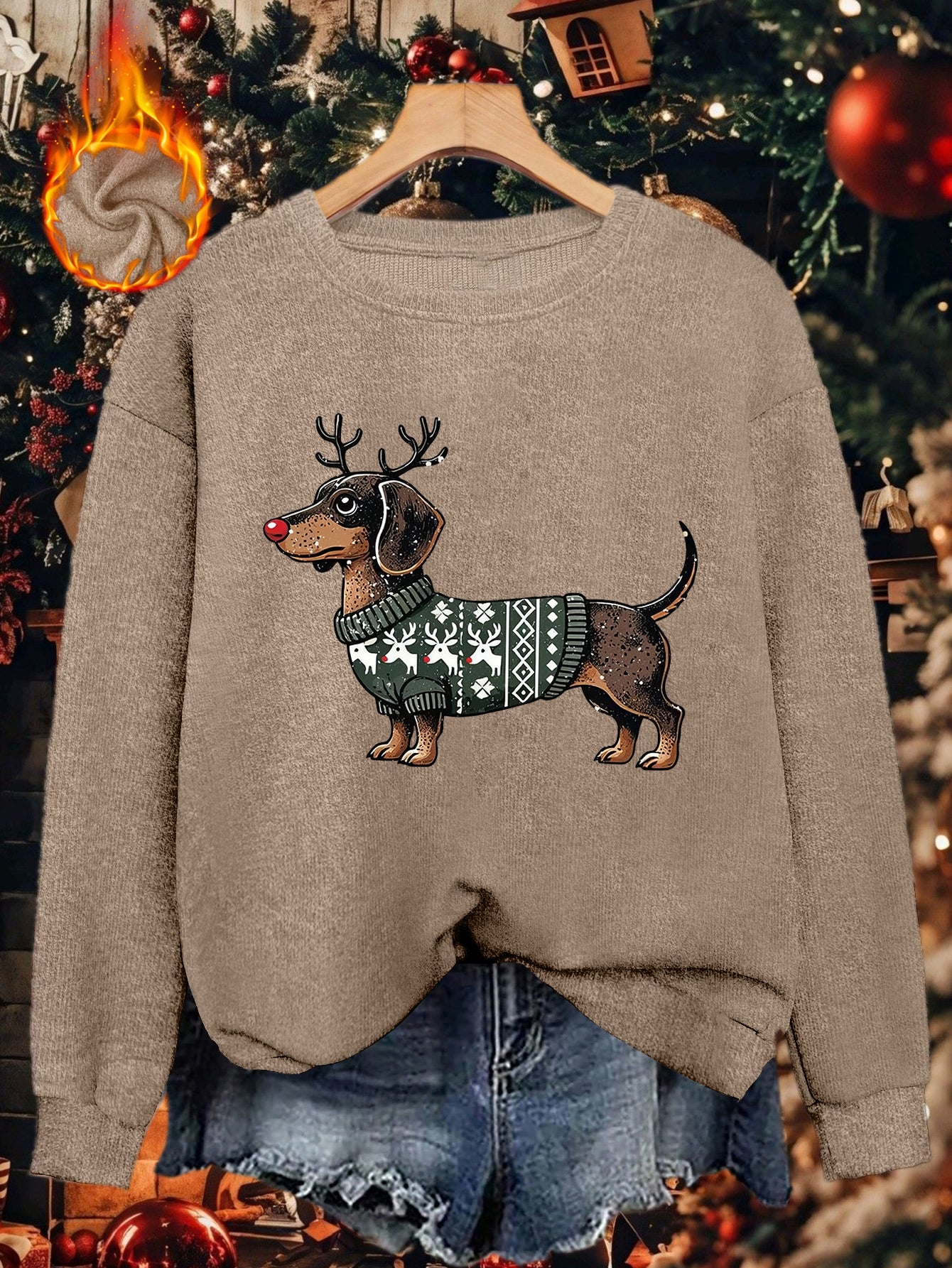 Rudolph & the Dachshund Crew – Women's Holiday Sweater 2025