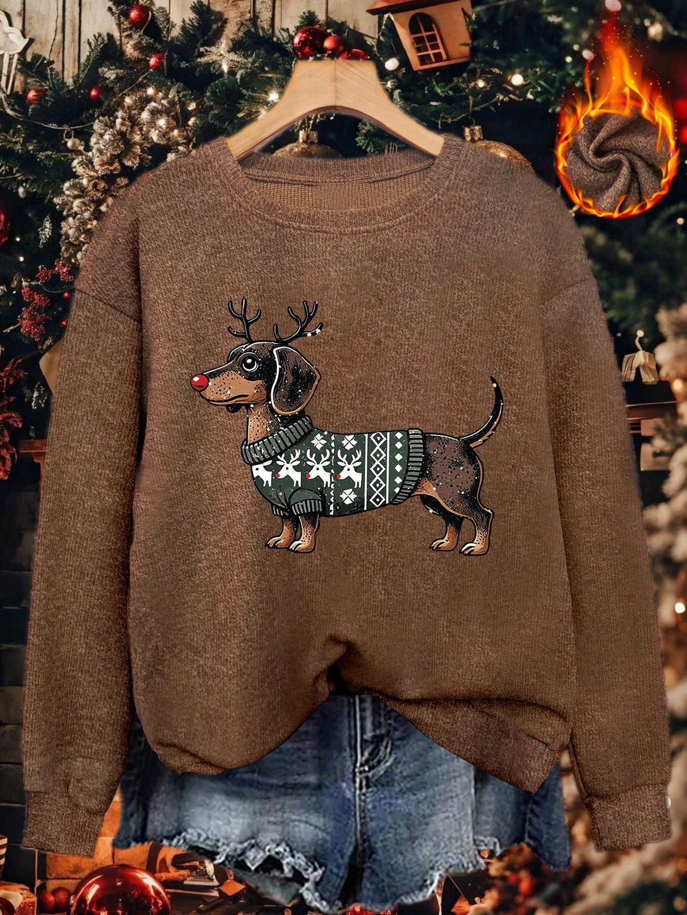 Rudolph & the Dachshund Crew – Women's Holiday Sweater 2025