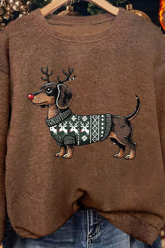 Rudolph & the Dachshund Crew – Women's Holiday Sweater 2025